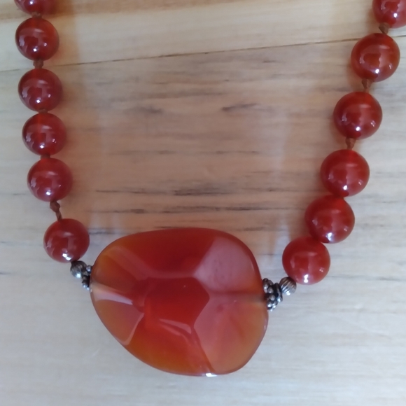 Genuine Carnelian Necklace - One of a kind - Picture 3 of 7